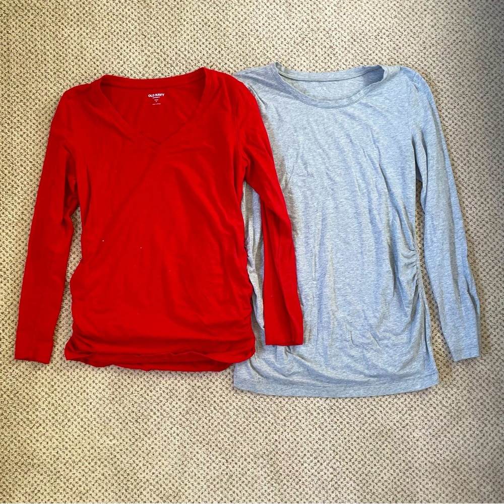 Lot of 2 long sleeve maternity shirts